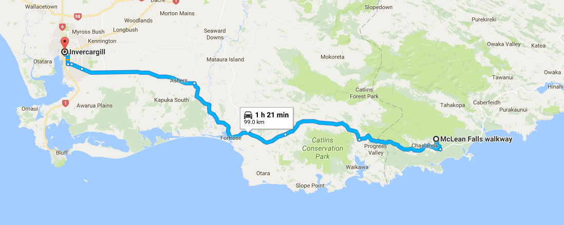 mclean fall to invercargill