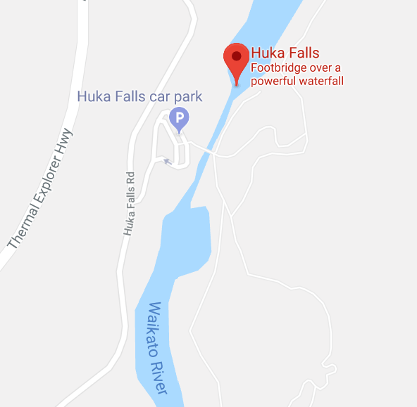 huka fall map